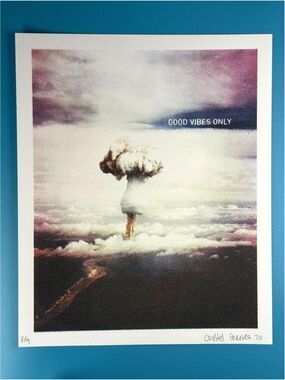 Crystel Pereira Good Vibes Only Nuclear Pop Art Halftone Limited Print Signed